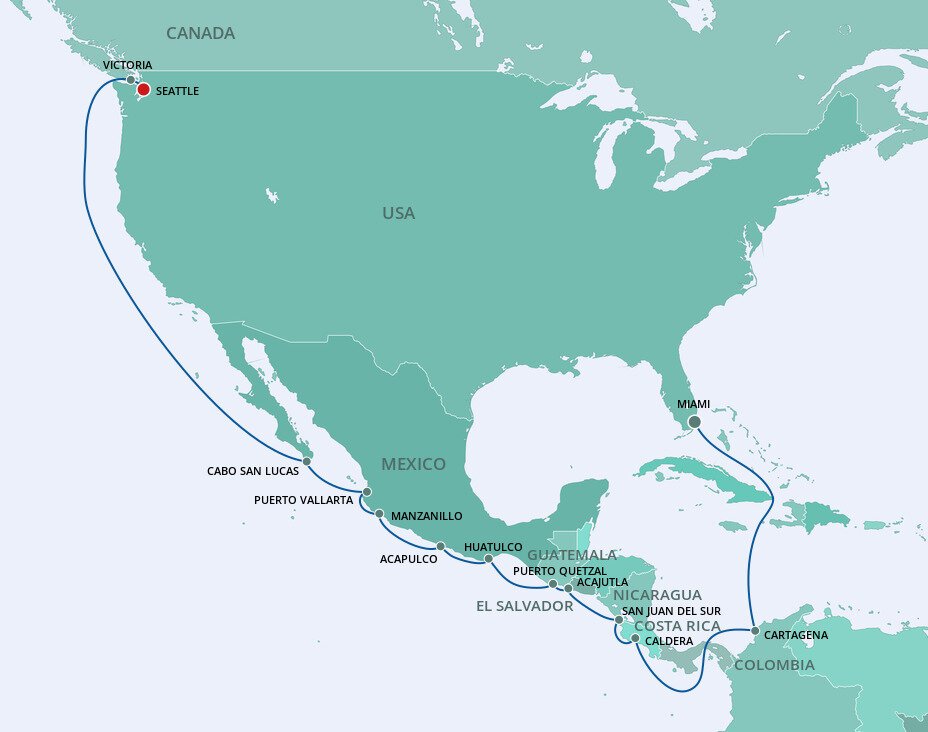 Panama Canal Norwegian Cruise Line (20 Night Cruise from Miami to