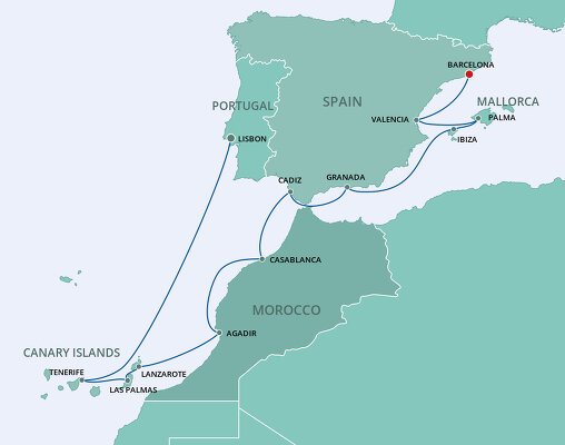 lisbon to barcelona cruise 2024