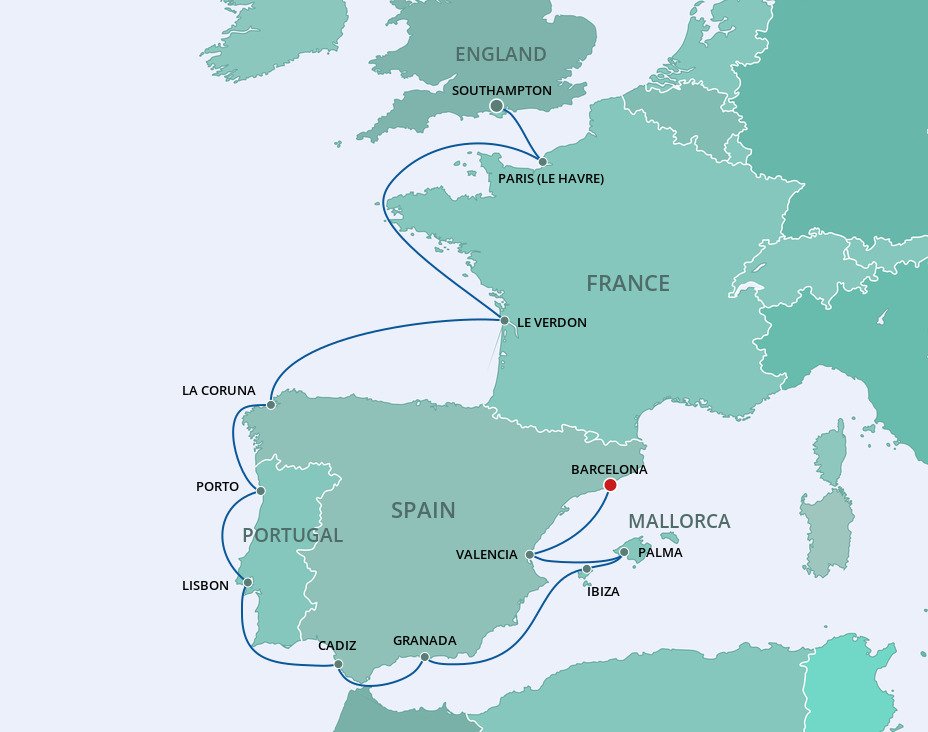 Cruises From London To Barcelona - 2023-2025 Seasons