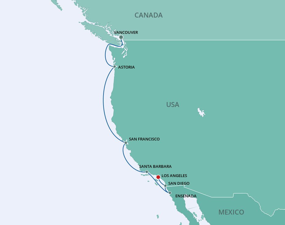 Pacific Coastal Repositioning Cruise Norwegian Cruise Line (9 Night
