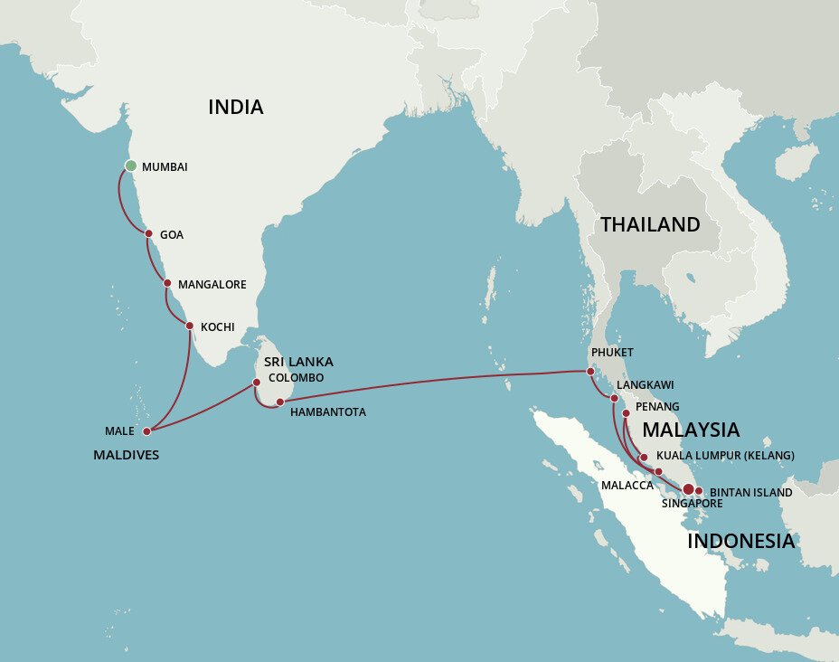 Sublime Southeast Asia - Oceania (20 Night Cruise from Mumbai to Singapore)