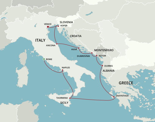 Cruises from Rome to Venice - 2025-2027 Seasons