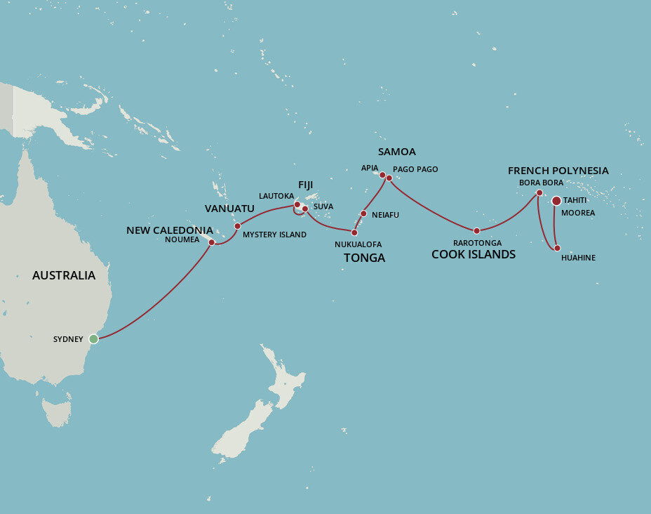 South Pacific Archipelagos - Oceania (18 Night Cruise from Sydney to ...