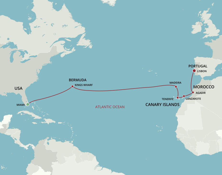 Eastern Atlantic Crossing Oceania (15 Night Cruise from Miami to Lisbon) Eastern Atlantic Crossing Oceania (15 Night Cruise from Miami to Lisbon)