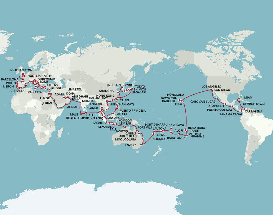 Around The World In 180 Days - Oceania (180 Night Cruise from Miami to ...