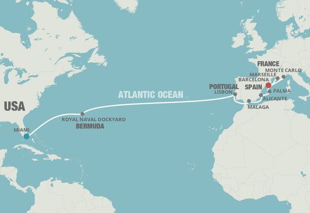 transatlantic cruise from barcelona to miami