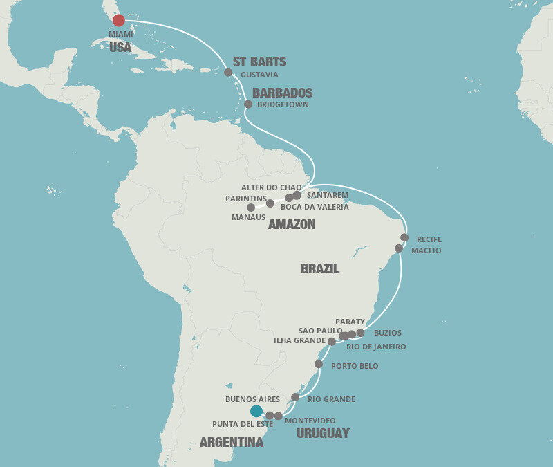 Atlantic & Amazon Awe - Oceania (33 Night Cruise from Buenos Aires to ...