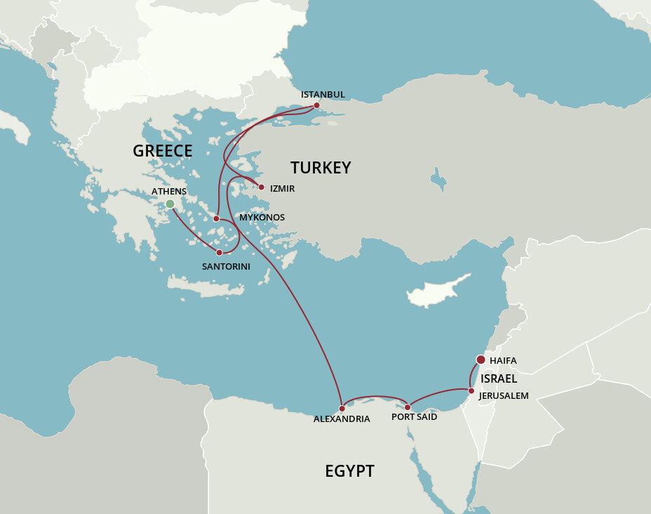 Holy Land, Isles & Crossroads Oceania (11 Night Cruise from Athens to