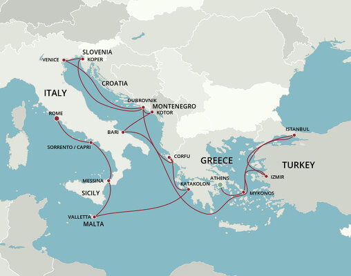 Cruises from Athens to Rome - 2022, 2023, 2024 & 2025 Seasons