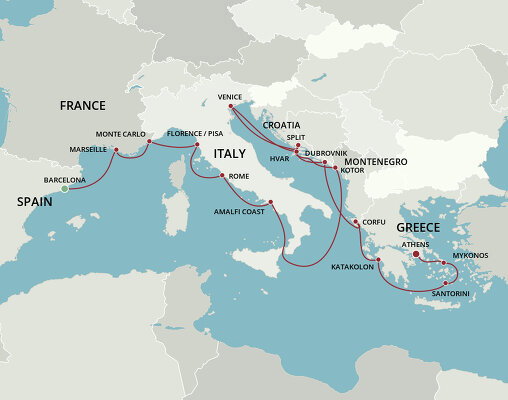 cruises to spain italy and greece