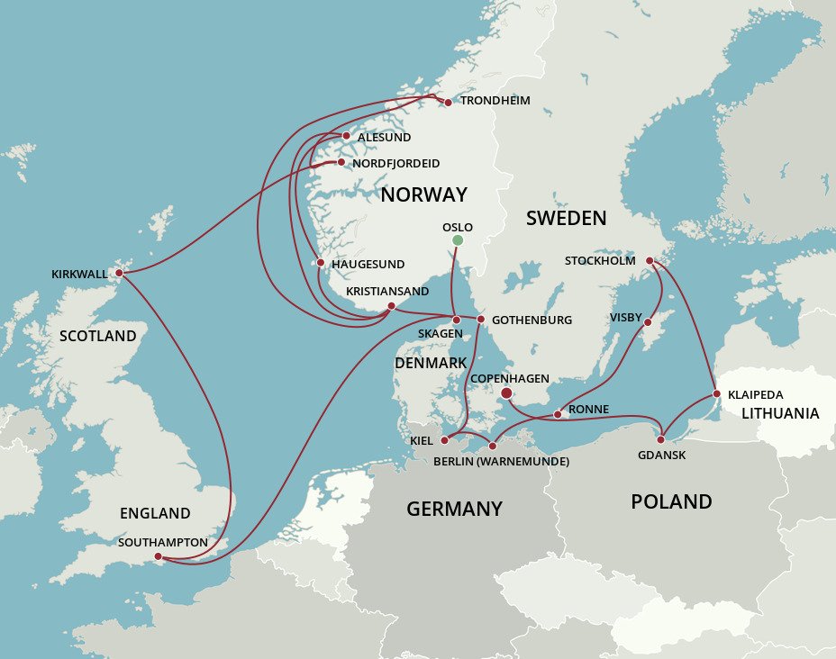 Scandinavian Symphony - Oceania (20 Night Cruise from Oslo to Copenhagen)