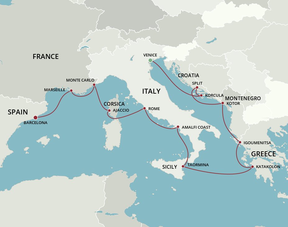 Mediterranean Tapestry - Oceania (12 Night Cruise from Venice to Barcelona)