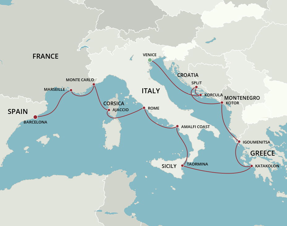 Mediterranean Tapestry - Oceania (12 Night Cruise from Venice to Barcelona)