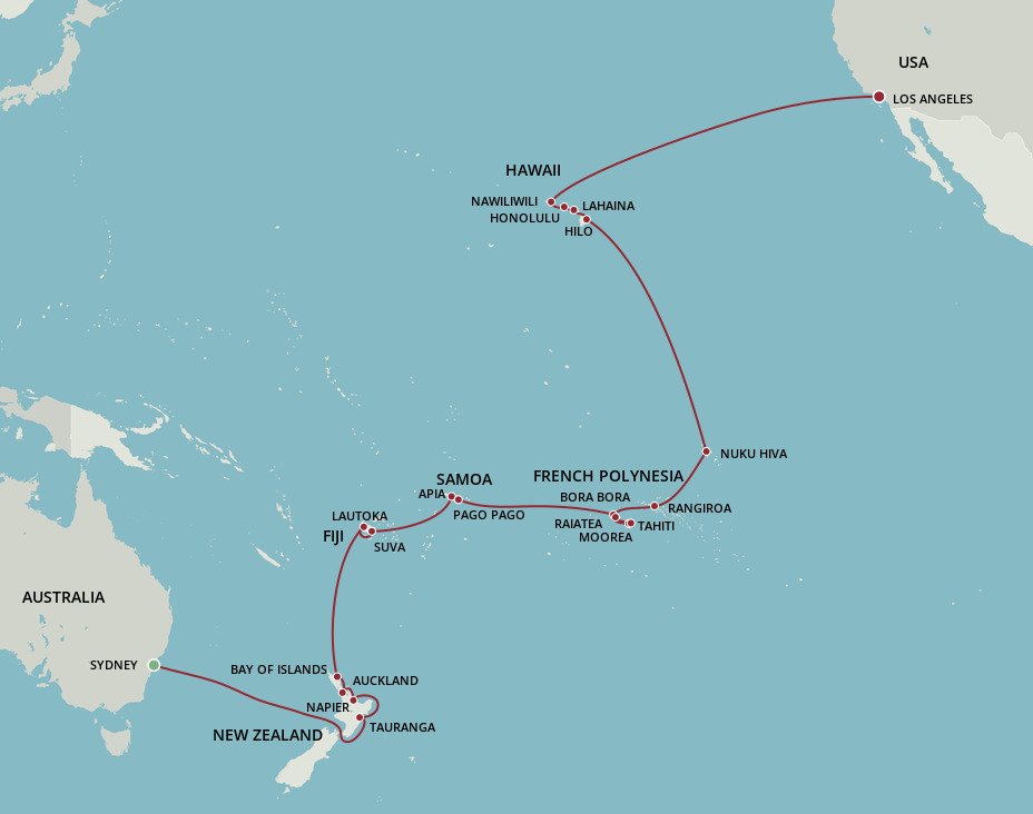 Cruises from Australia to USA - 2024 & 2025 Seasons