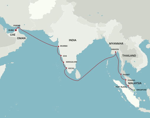 Cruises from Singapore to Dubai - 2024 & 2025 Seasons