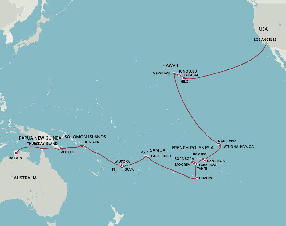 South Pacific Sojourn - Oceania (45 Night Cruise from Los Angeles to ...