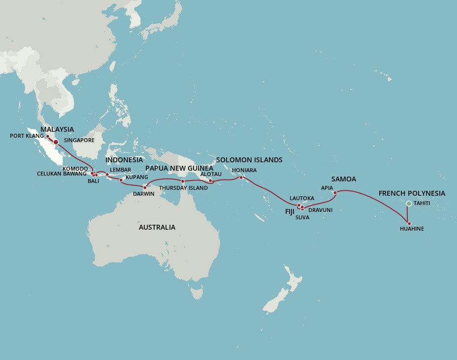 Sparkling Southern Seas Oceania (31 Night Cruise from Papeete to