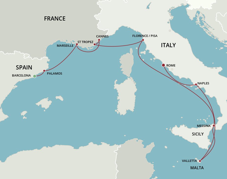 Opulent Mediterranean - Oceania (10 Night Cruise from Barcelona to Rome)