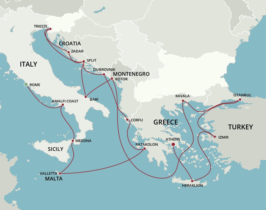 Cruises from Italy to Greece - 2023, 2024 & 2025 Seasons