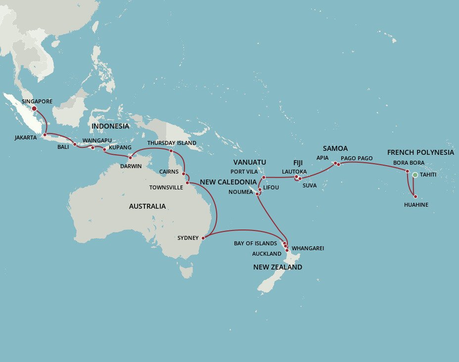 Radiant Pacific Reefs - Oceania (41 Night Cruise from Tahiti to Singapore) Radiant Pacific Reefs - Oceania (41 Night Cruise From Tahiti To Singapore)