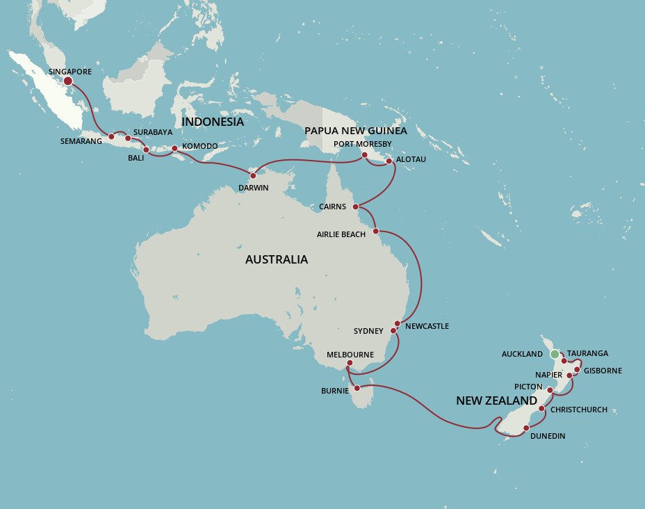 Australasia Unleashed Oceania (34 Night Cruise from Auckland to