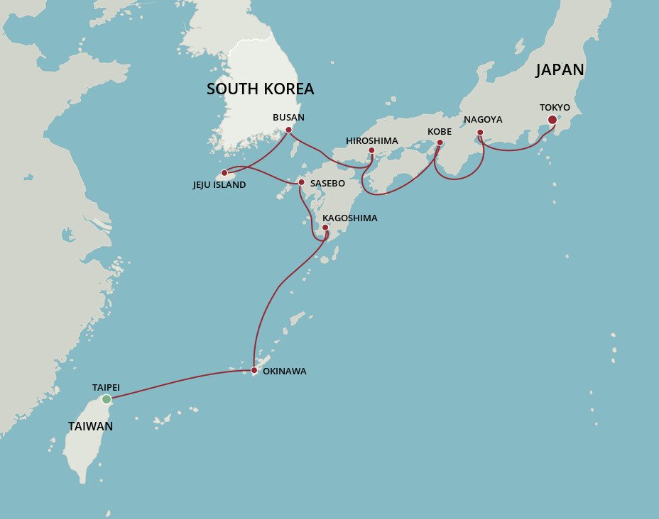 Eastern Endeavor - Oceania (12 Night Cruise from Taipei to Tokyo)