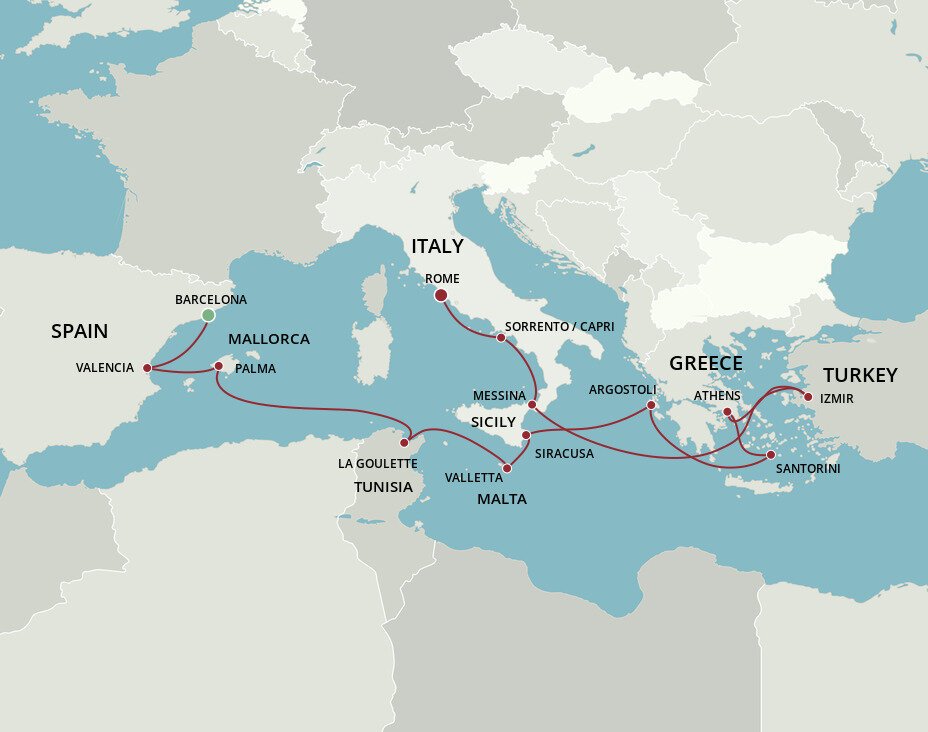 Classical Mediterranean - Oceania (14 Night Cruise from Barcelona to Rome)