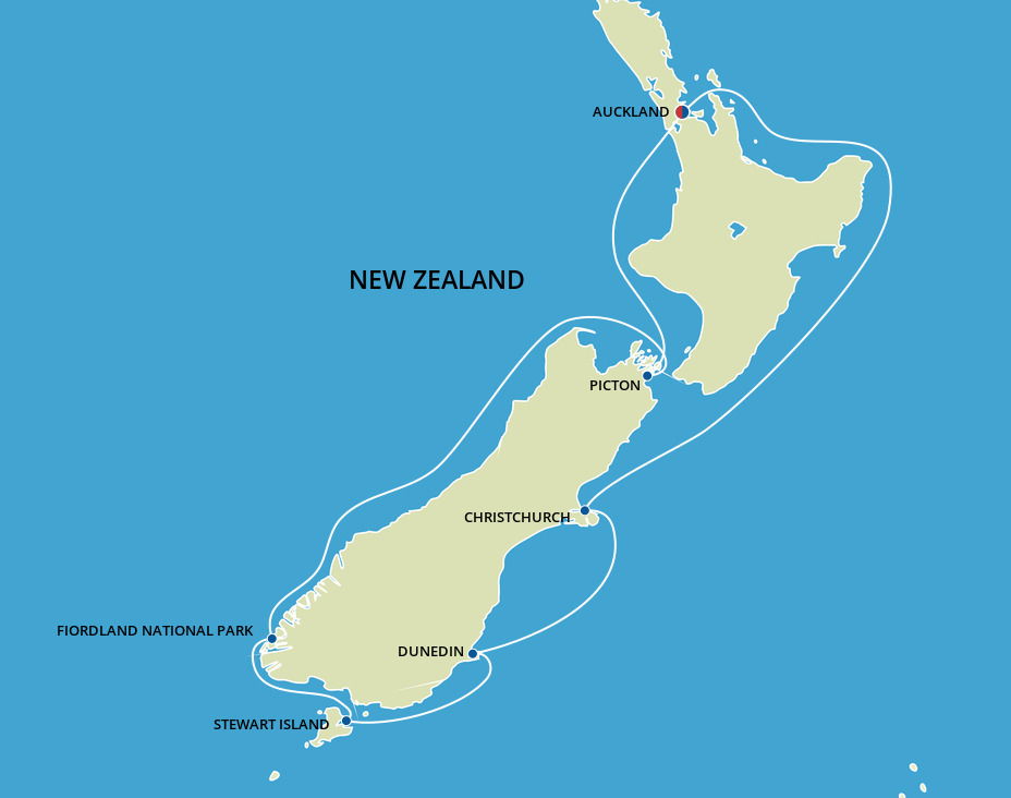Cruises Starting and Ending in Auckland - 2023-2025 Seasons