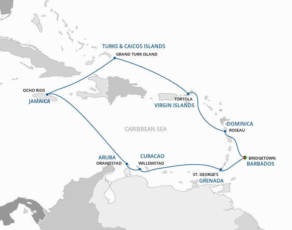 15 Day Caribbean Itinerary (P&O Cruises Worldwide)
