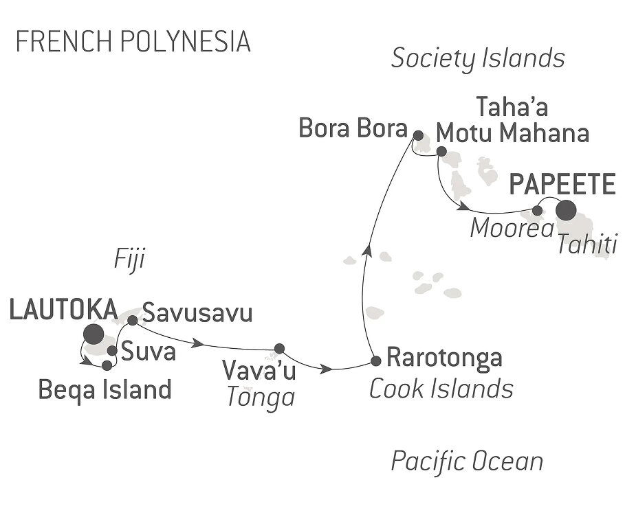 Fiji, Tonga, Cook Islands and Society Islands - Ponant (13 Night Cruise ...