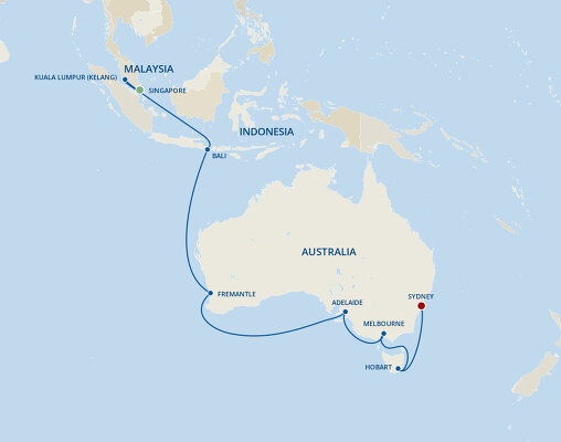 Cruises from Singapore to Sydney - 2024-2027 Seasons