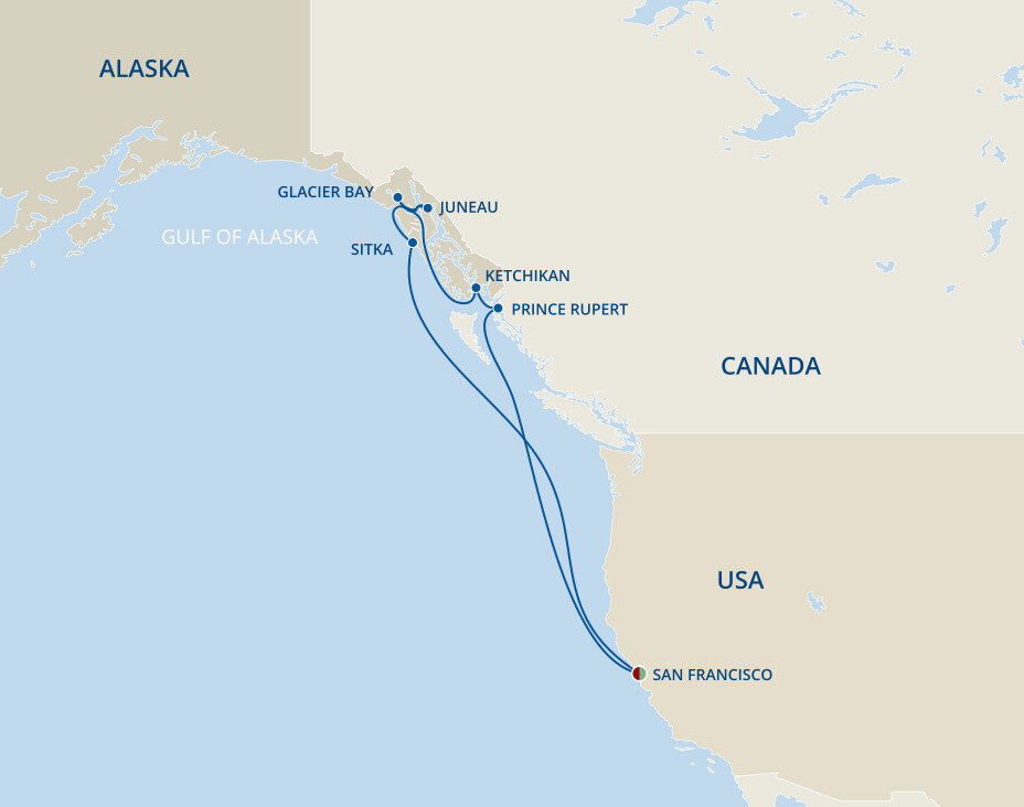 Inside Passage (Roundtrip San Francisco) - Princess (10 Night Roundtrip ...