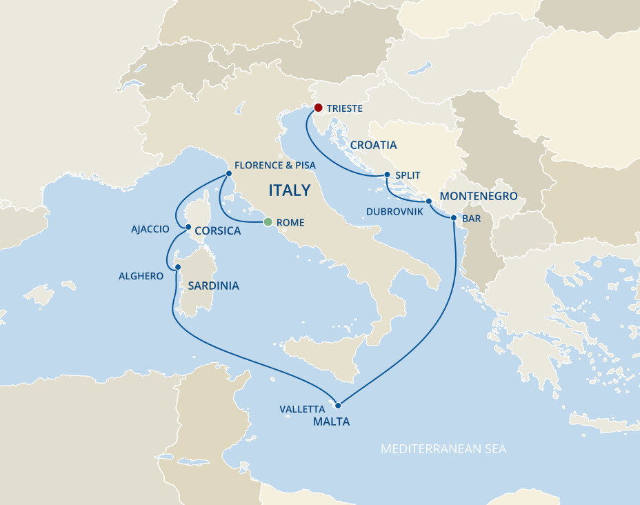 Mediterranean with Italy & Croatia - Princess (10 Night Cruise from ...