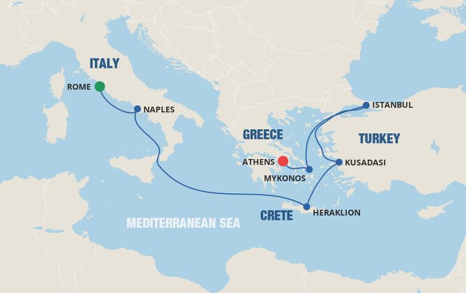 cruise ship from athens to italy