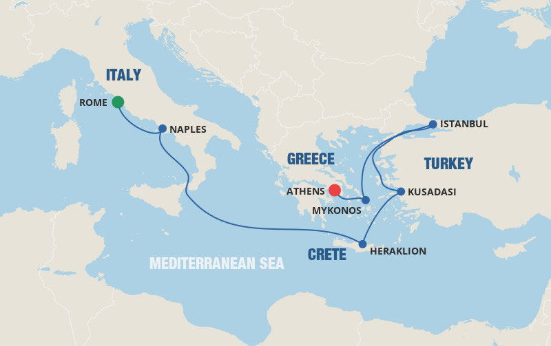 Mediterranean & Aegean Princess (7 Night Cruise from Rome to Athens)