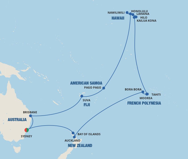 Hawaii, Tahiti & South Pacific Princess (35 Night Roundtrip Cruise from Sydney)