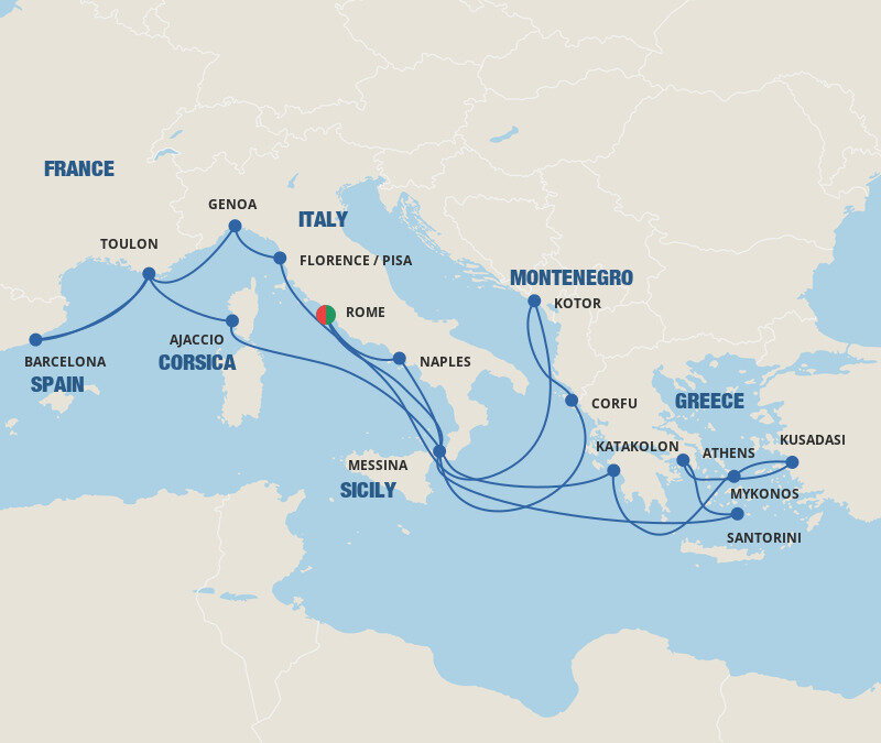 Grand Mediterranean Collection - Princess (22 Night Roundtrip cruise ...