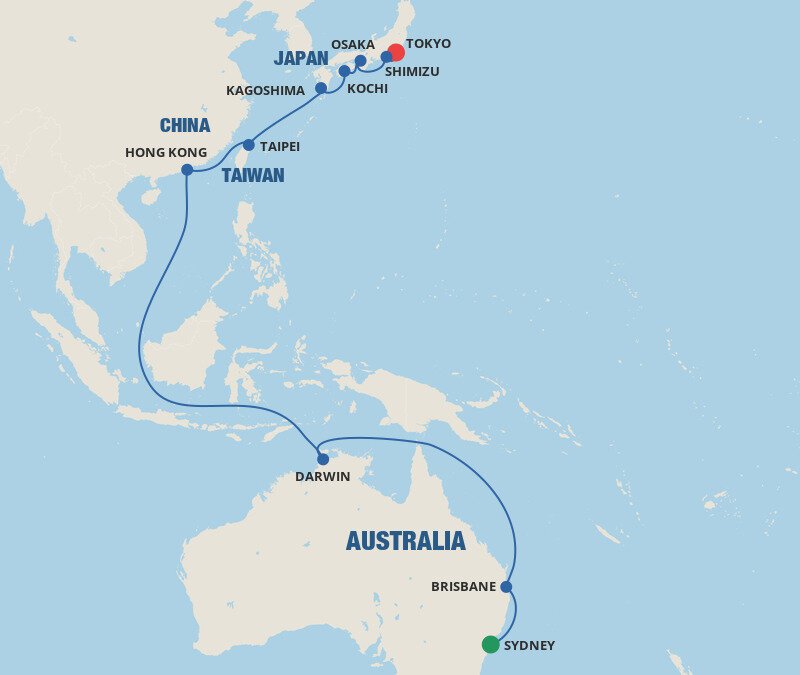 australia to asia cruise