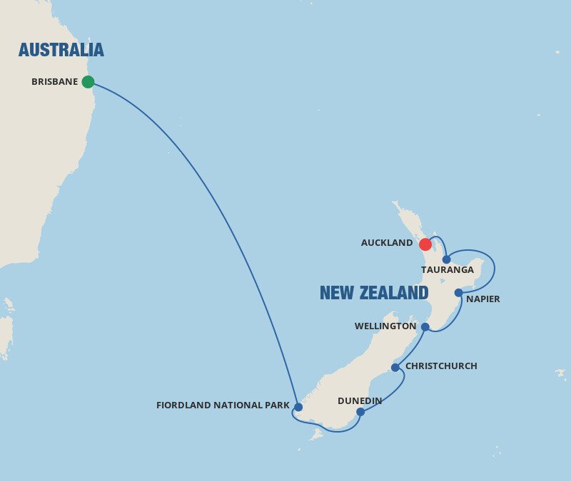 one way cruise from brisbane to auckland
