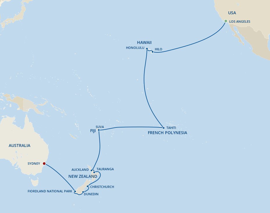 Hawaii, Tahiti & South Pacific Crossing Princess (29 Night Cruise from Los Angeles to Sydney)