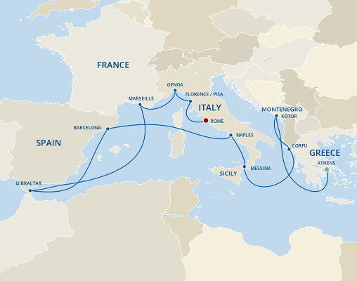 Cruises from Athens to Rome - 2025-2027 Seasons