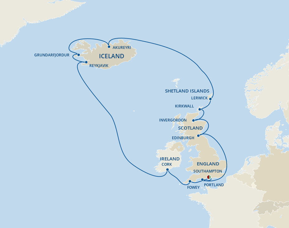 Icelandic Fjords & British Isles Princess (16 Night Roundtrip Cruise