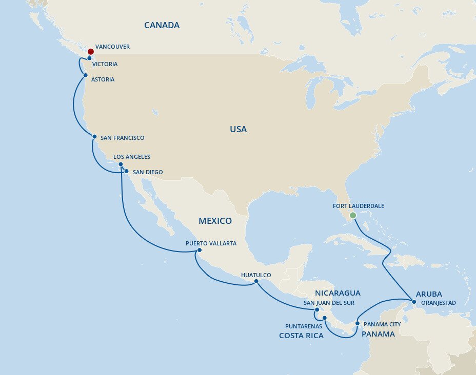 panama canal cruise fort lauderdale to vancouver