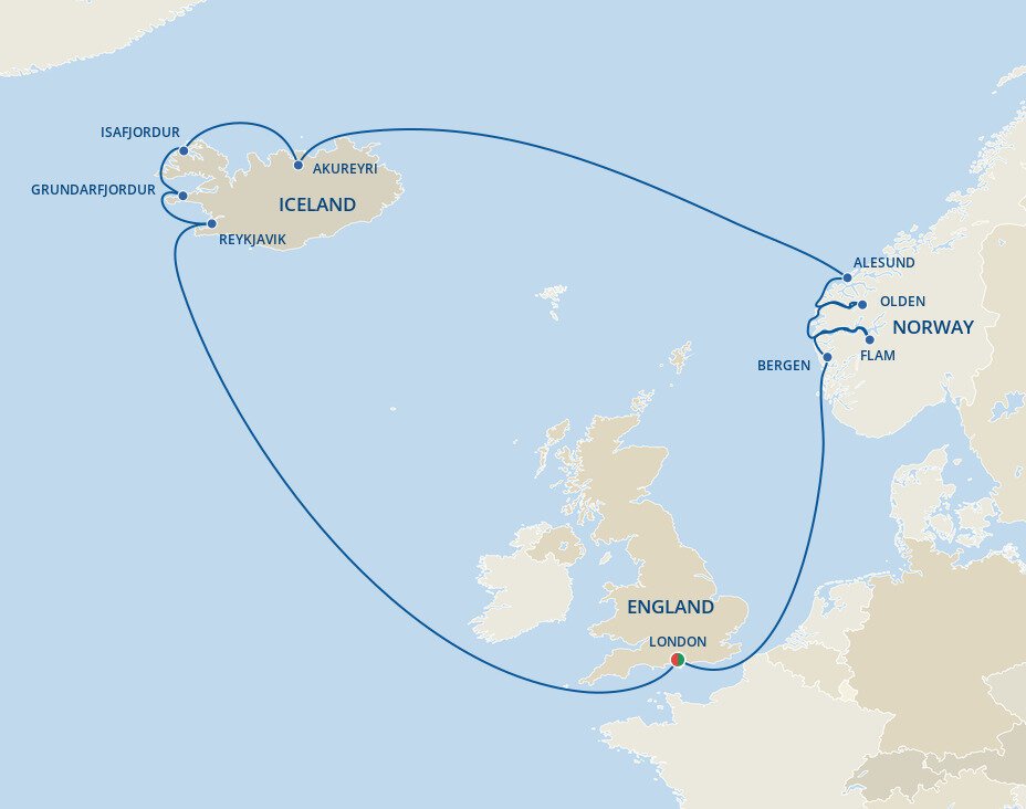 Icelandic & Norwegian Fjords - Princess (14 Night Roundtrip Cruise from ...
