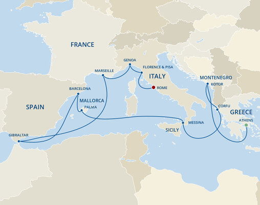 Cruises from Athens to Rome - 2023-2026 Seasons