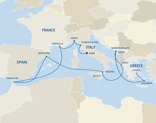 Cruises from Athens to Rome - 2025-2027 Seasons