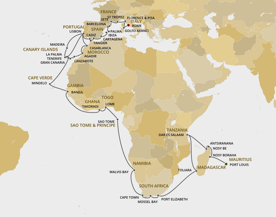 Indian Ocean Odyssey - Regent Seven Seas (64 Night Cruise from Port ...