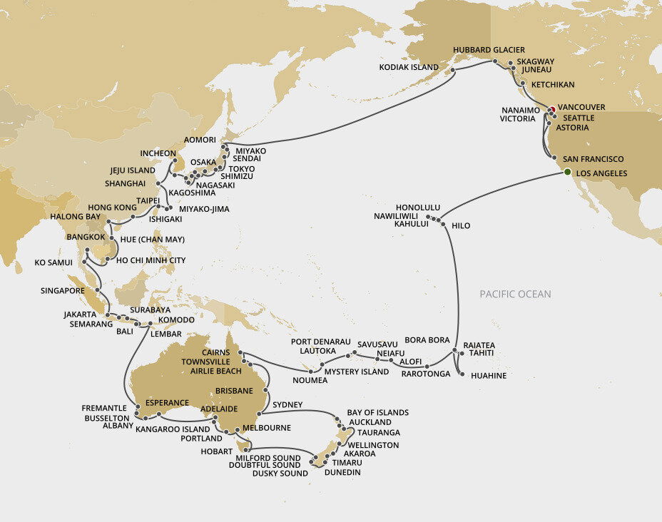 Legends Of The Pacific - Regent Seven Seas (140 Night Cruise from Los ...