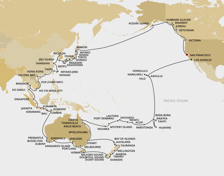 Legends Of The Pacific - Regent Seven Seas (133 Night Cruise from Los ...