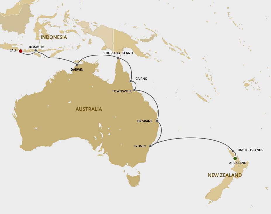 Passage To Oz Regent Seven Seas (18 Night Cruise from Auckland to Bali)